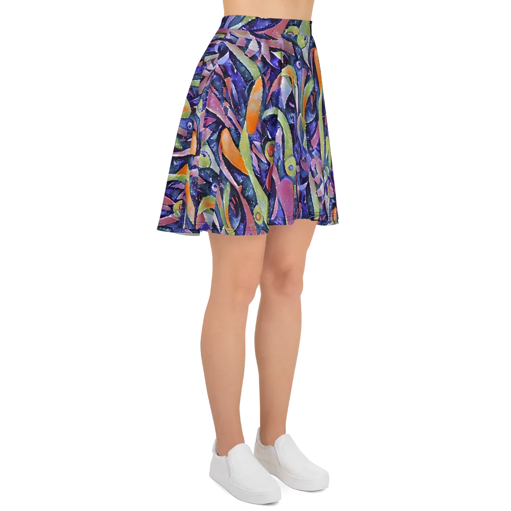 Galactic Brushwork on Skater Skirt — Right