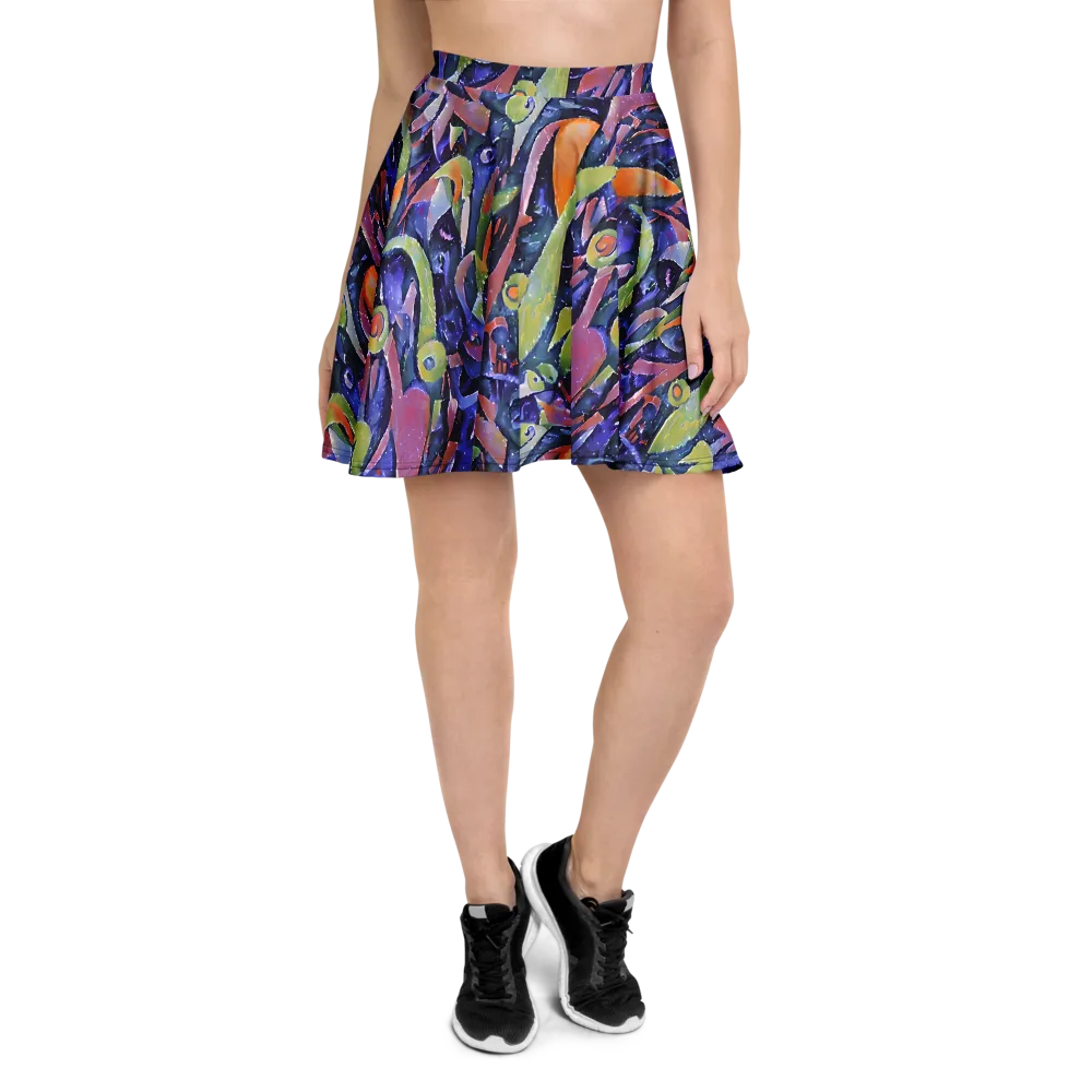 Galactic Brushwork on Skater Skirt — Front