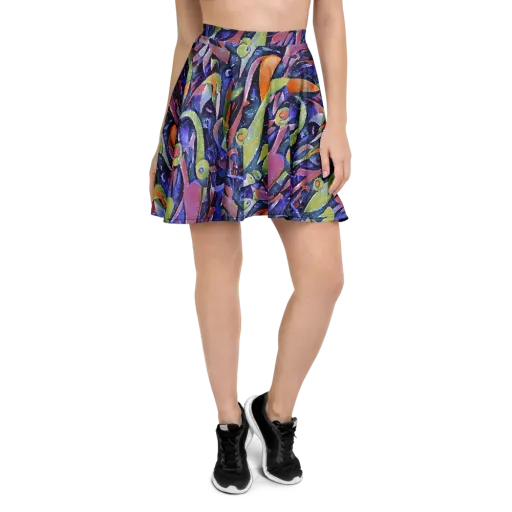 Galactic Brushwork on a Skater Skirt