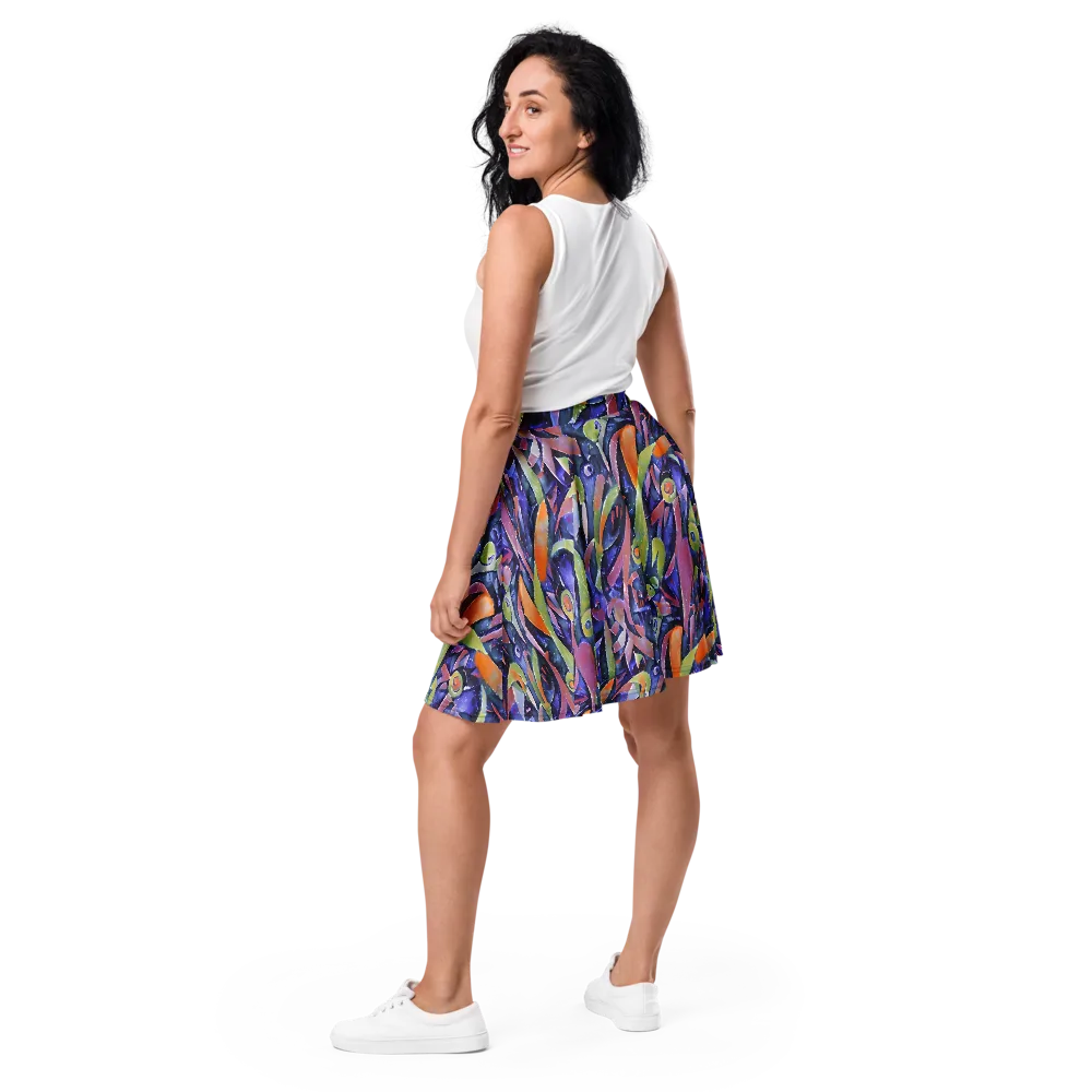Galactic Brushwork on Skater Skirt — Back