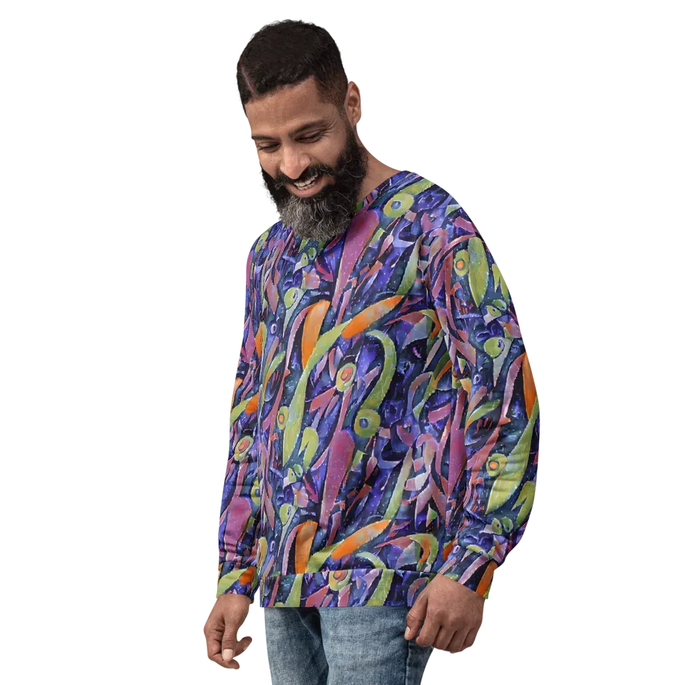Galactic Brushwork on Sweatshirt — Left Front