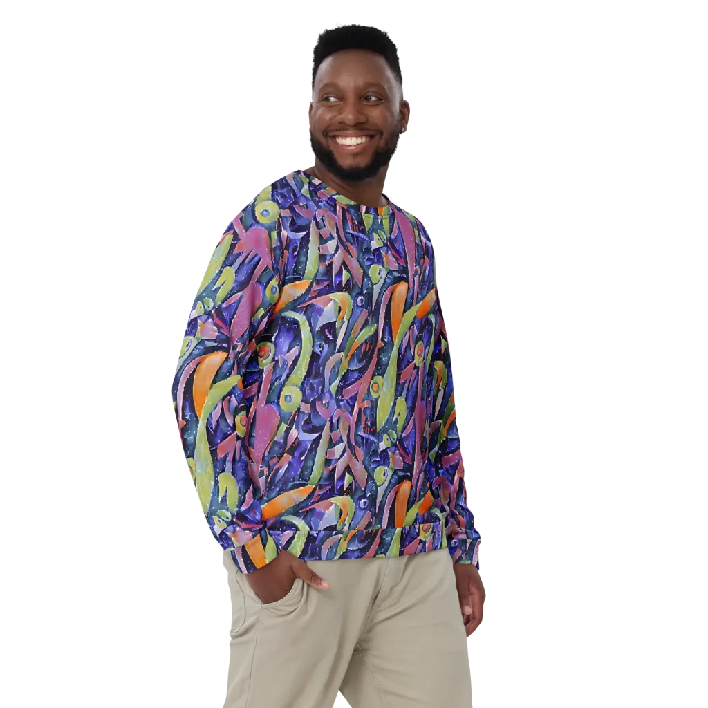 Galactic Brushwork on Sweatshirt — Front
