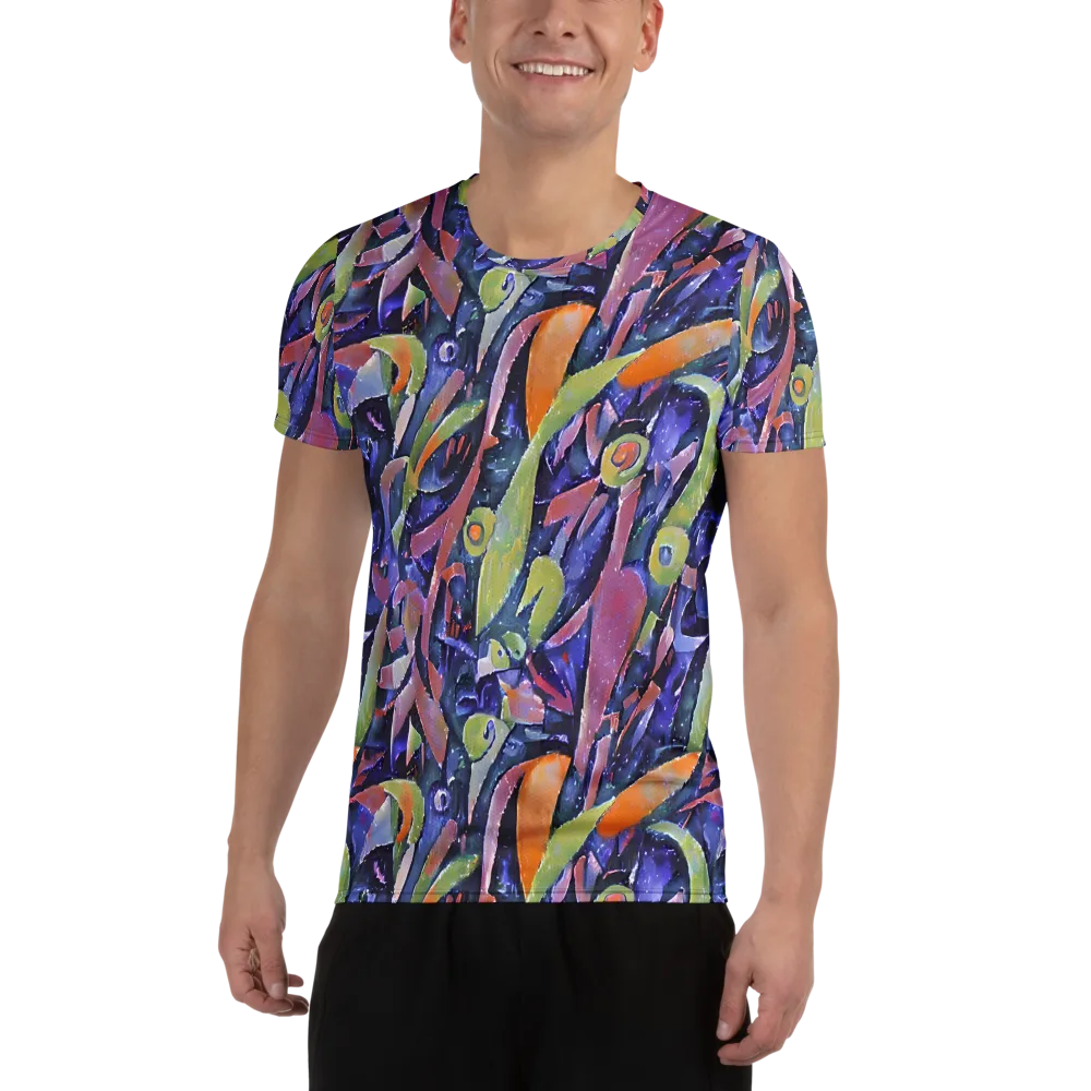Galactic Brushwork on Men's Athletic T-Shirt — Front