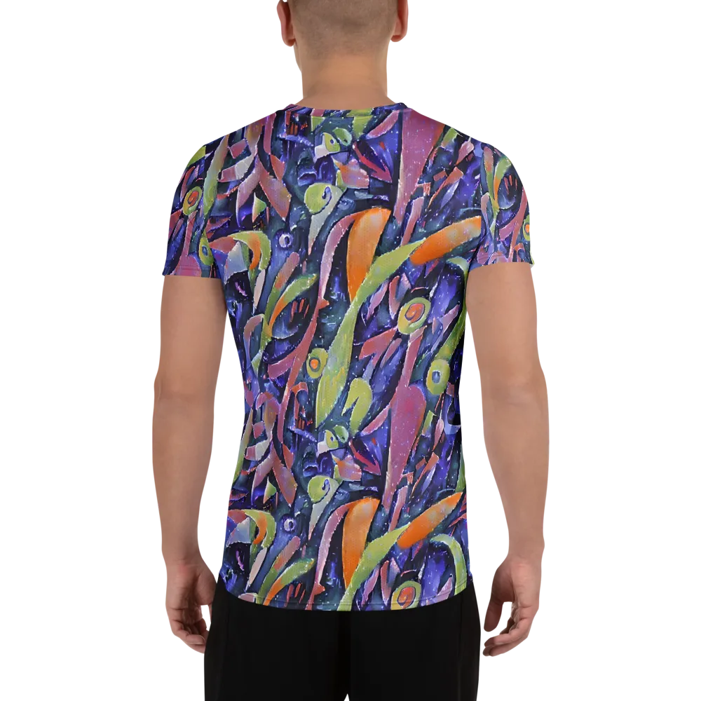 Galactic Brushwork on Men's Athletic T-Shirt — Back