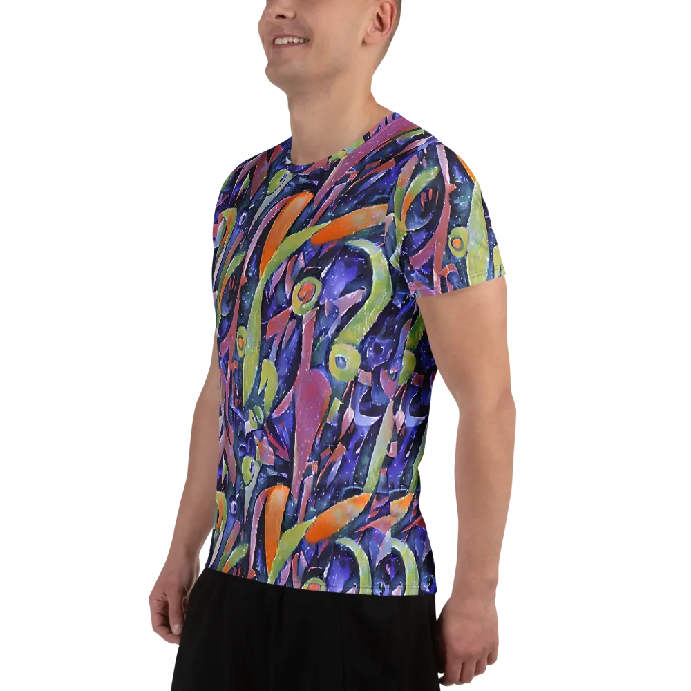 Galactic Brushwork on Men's Athletic T-Shirt — Left