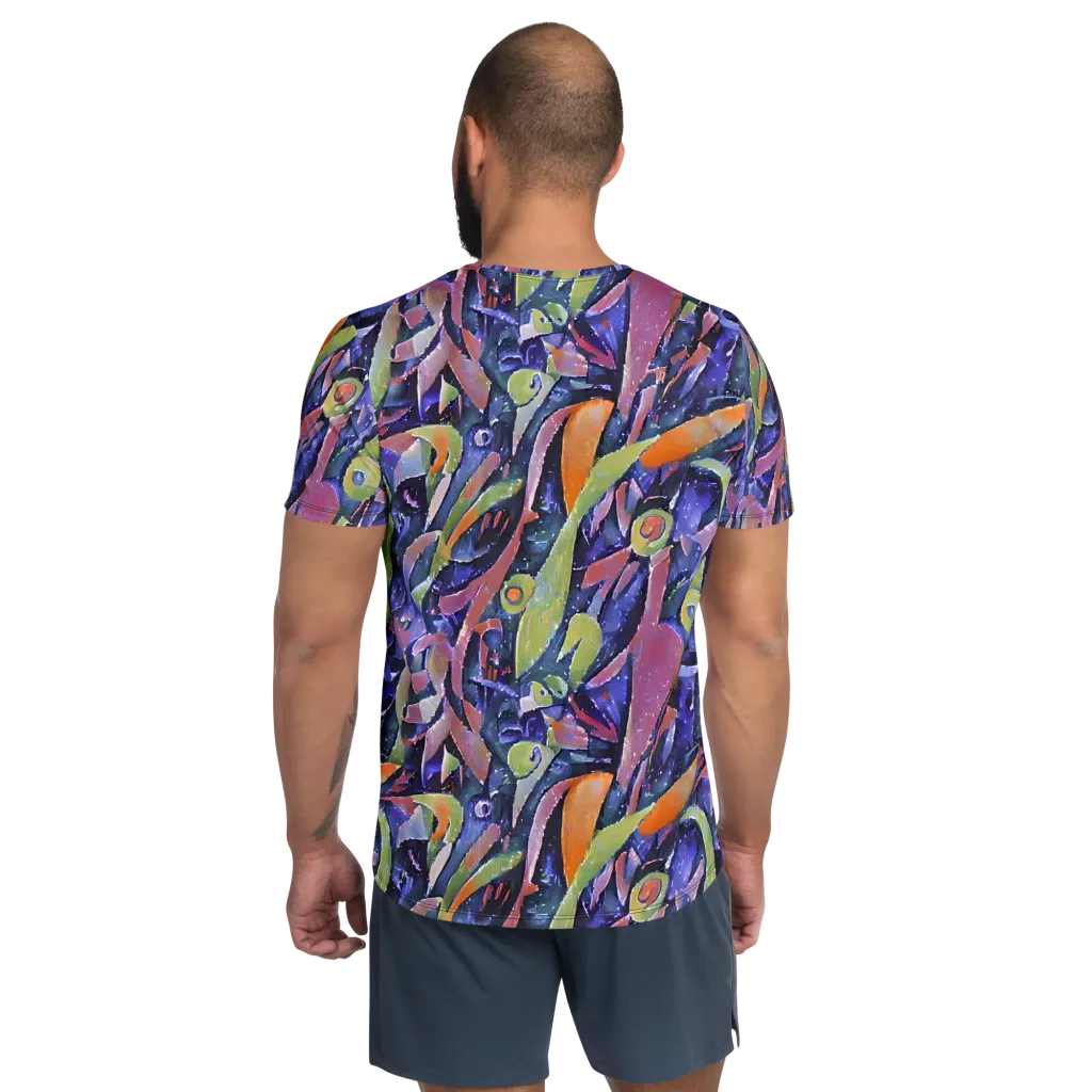 Galactic Brushwork on Men's Athletic T-Shirt — Back