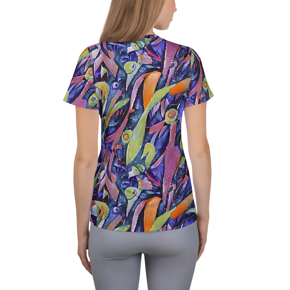 Galactic Brushwork on Women's Athletic T-Shirt — Back
