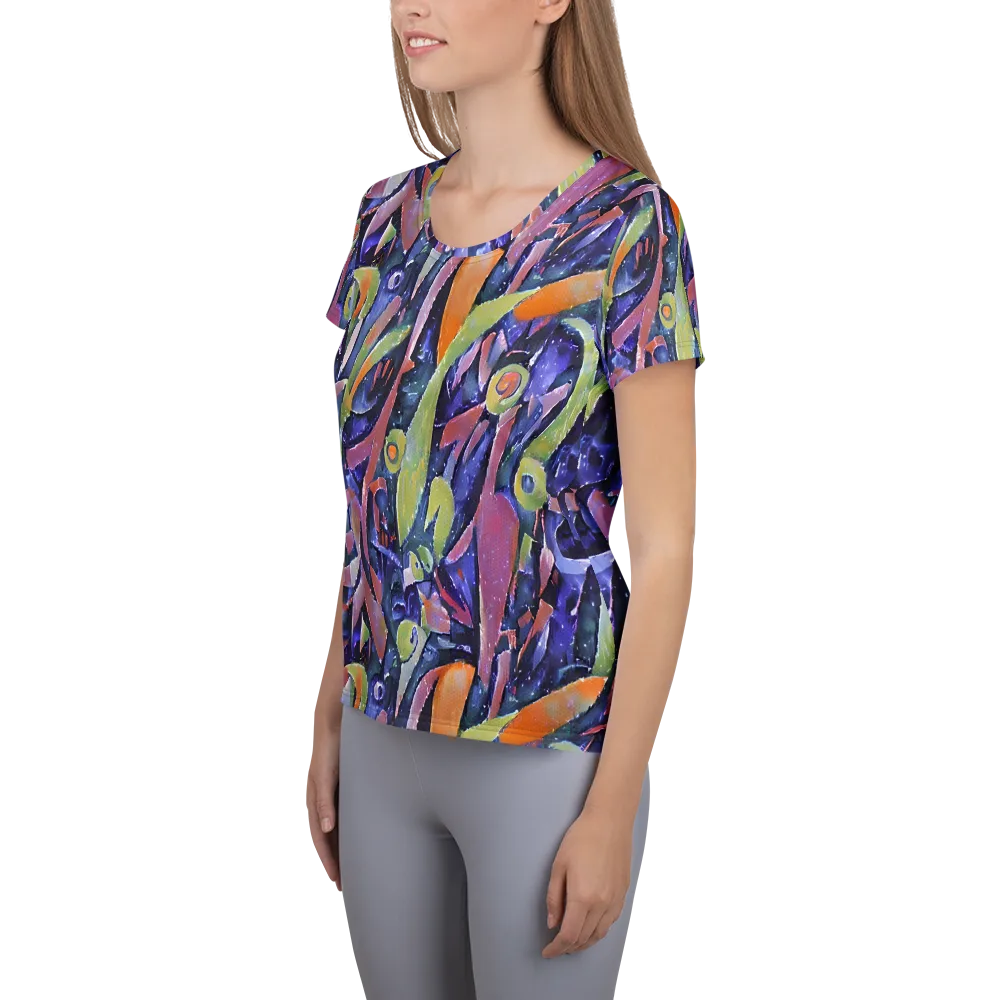 Galactic Brushwork on Women's Athletic T-Shirt — Left