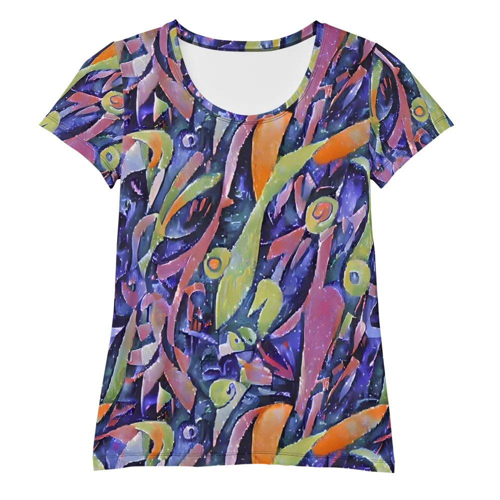 Galactic Brushwork on Women's Athletic T-Shirt — Front