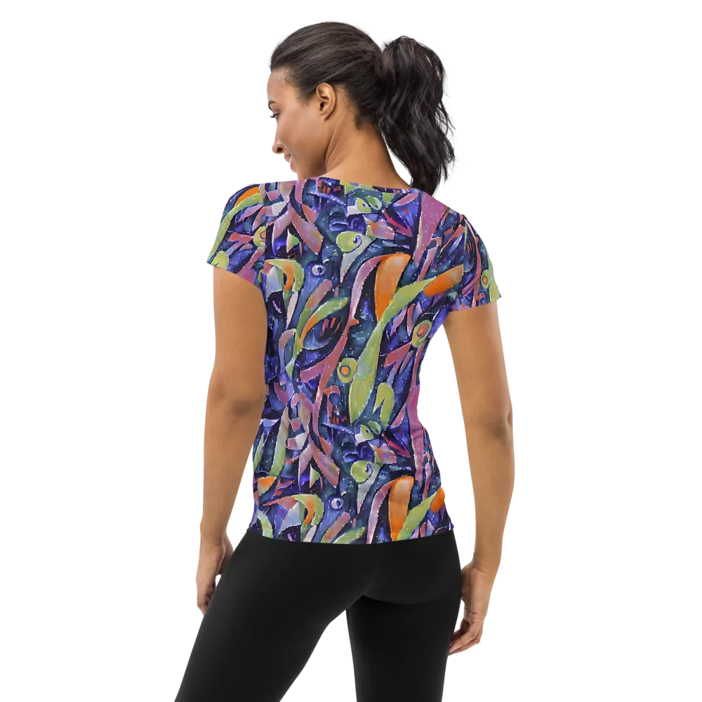 Galactic Brushwork on Women's Athletic T-Shirt — Back