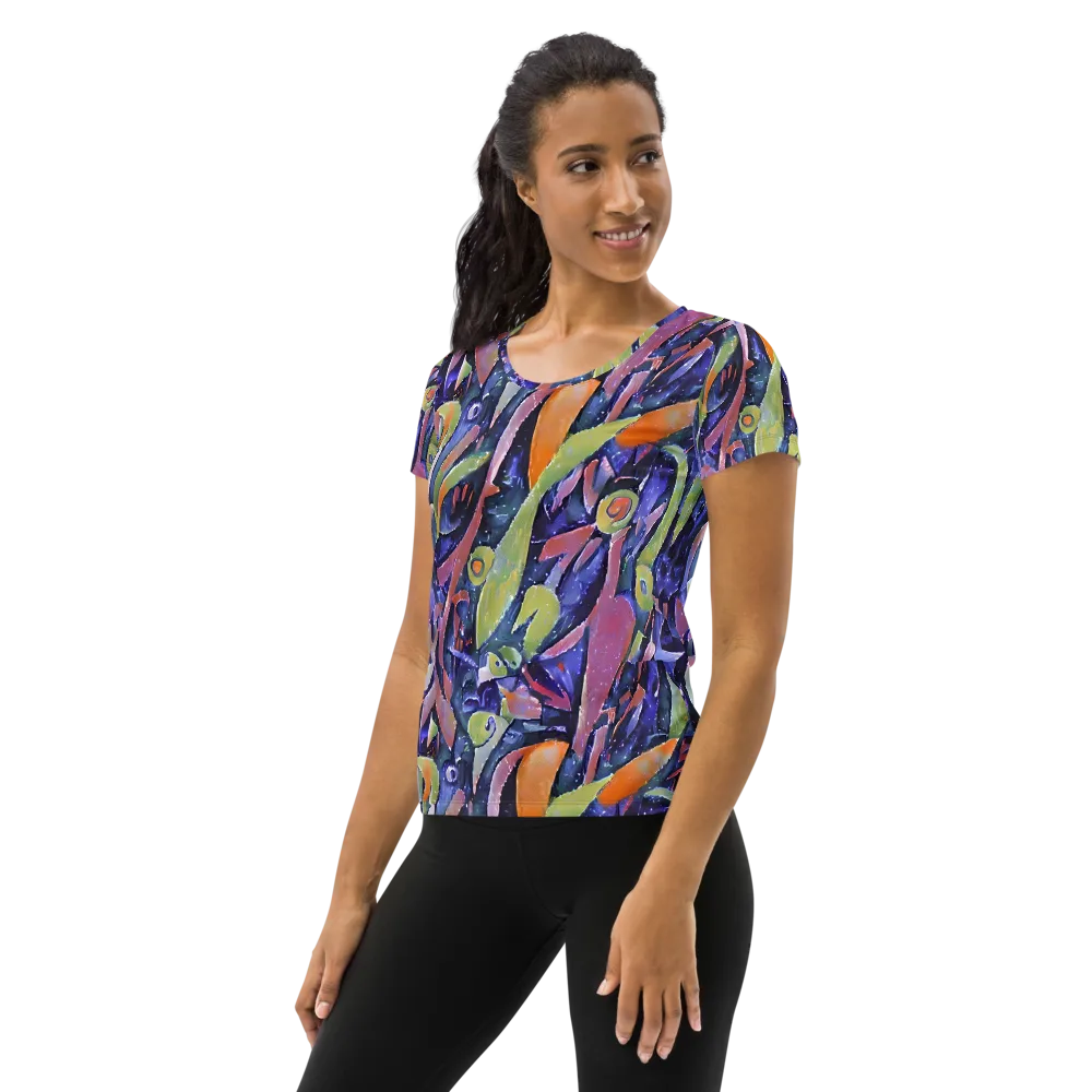 Galactic Brushwork on Women's Athletic T-Shirt — Left