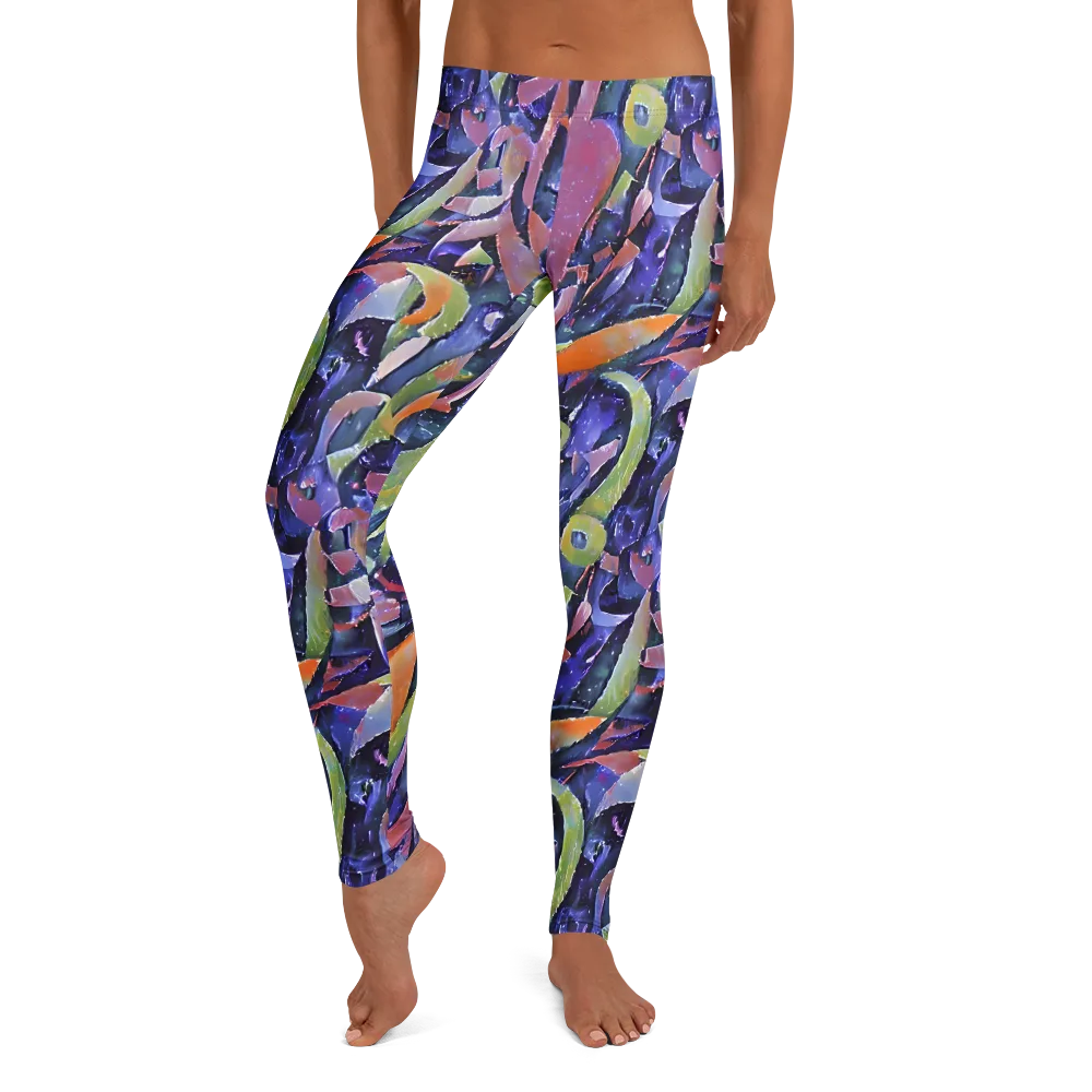 Galactic Brushwork on Leggings — Front