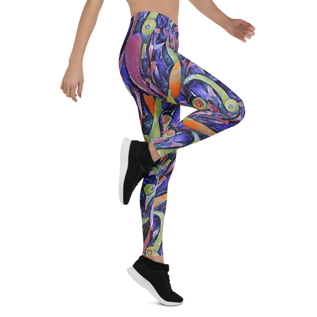 Galactic Brushwork on Leggings — Right