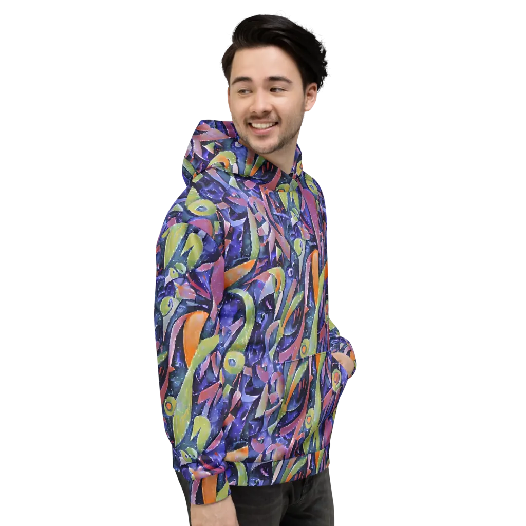 Galactic Brushwork on Hoodie — Right