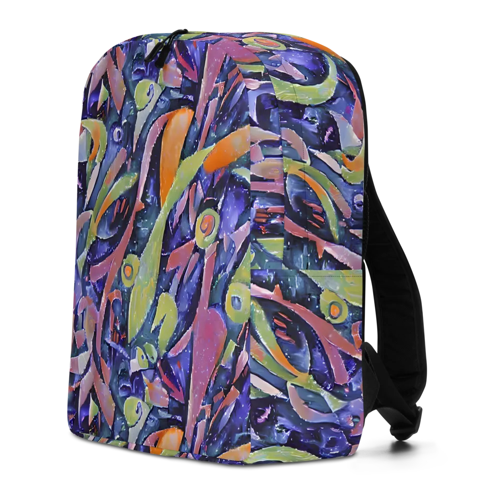 Galactic Brushwork on Minimalist Backpack — Left