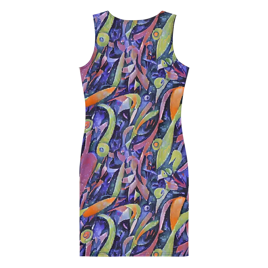 Galactic Brushwork on Bodycon Dress — Back