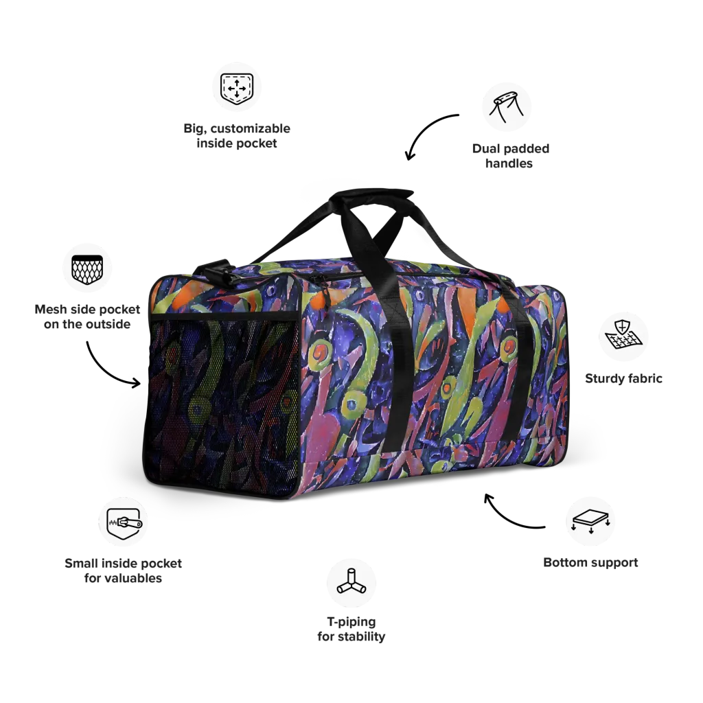 Galactic Brushwork on Duffle Bag — Right Front