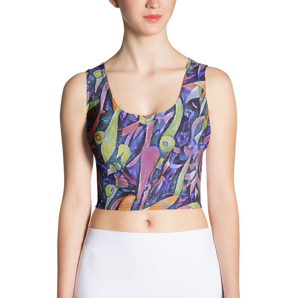 Galactic Brushwork on Crop Top — Front