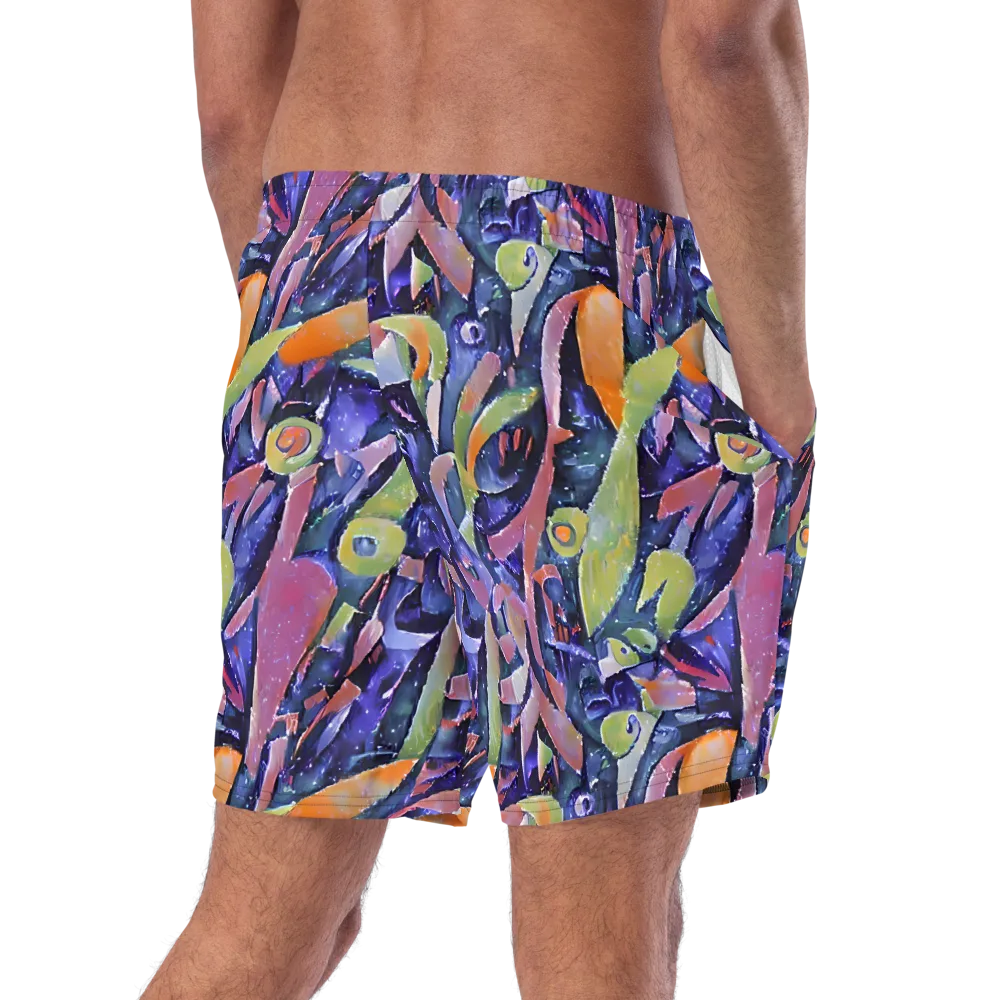 Galactic Brushwork on Swim Trunks — Right Back