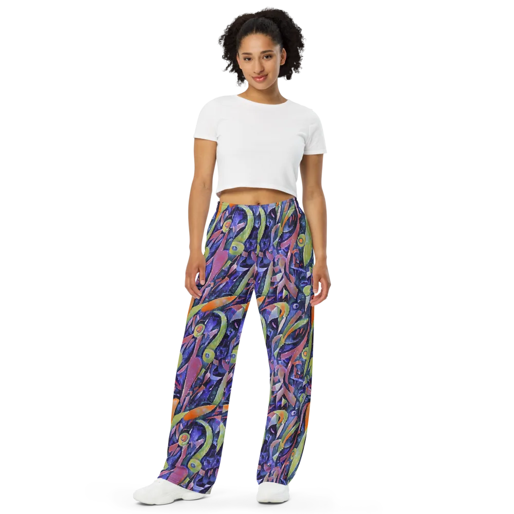Galactic Brushwork on Wide-Leg Pants — Front