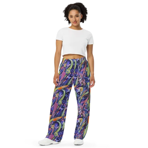 Galactic Brushwork on a Wide-Leg Pants