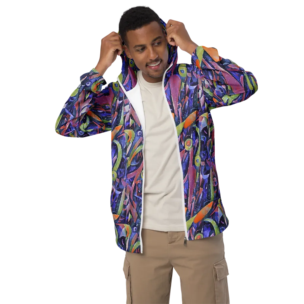 Galactic Brushwork on Men's Windbreaker — Front