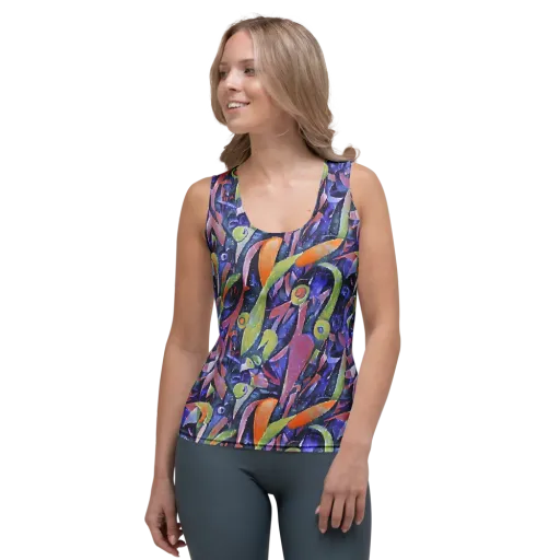 Galactic Brushwork on a Women's Tank Top