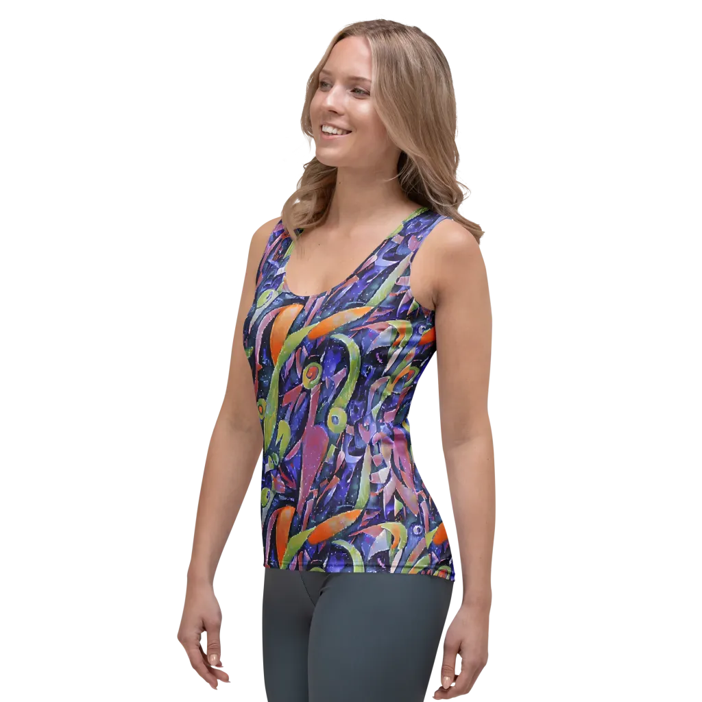 Galactic Brushwork on Women's Tank Top — Left Front