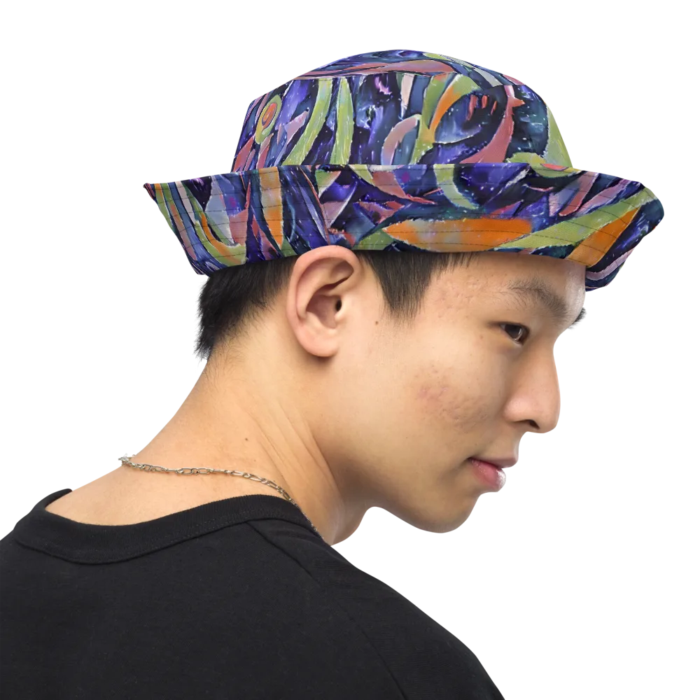 Galactic Brushwork on Reversible Bucket Hat — Right Outside