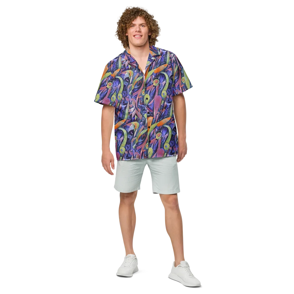 Galactic Brushwork on Button Shirt — Front
