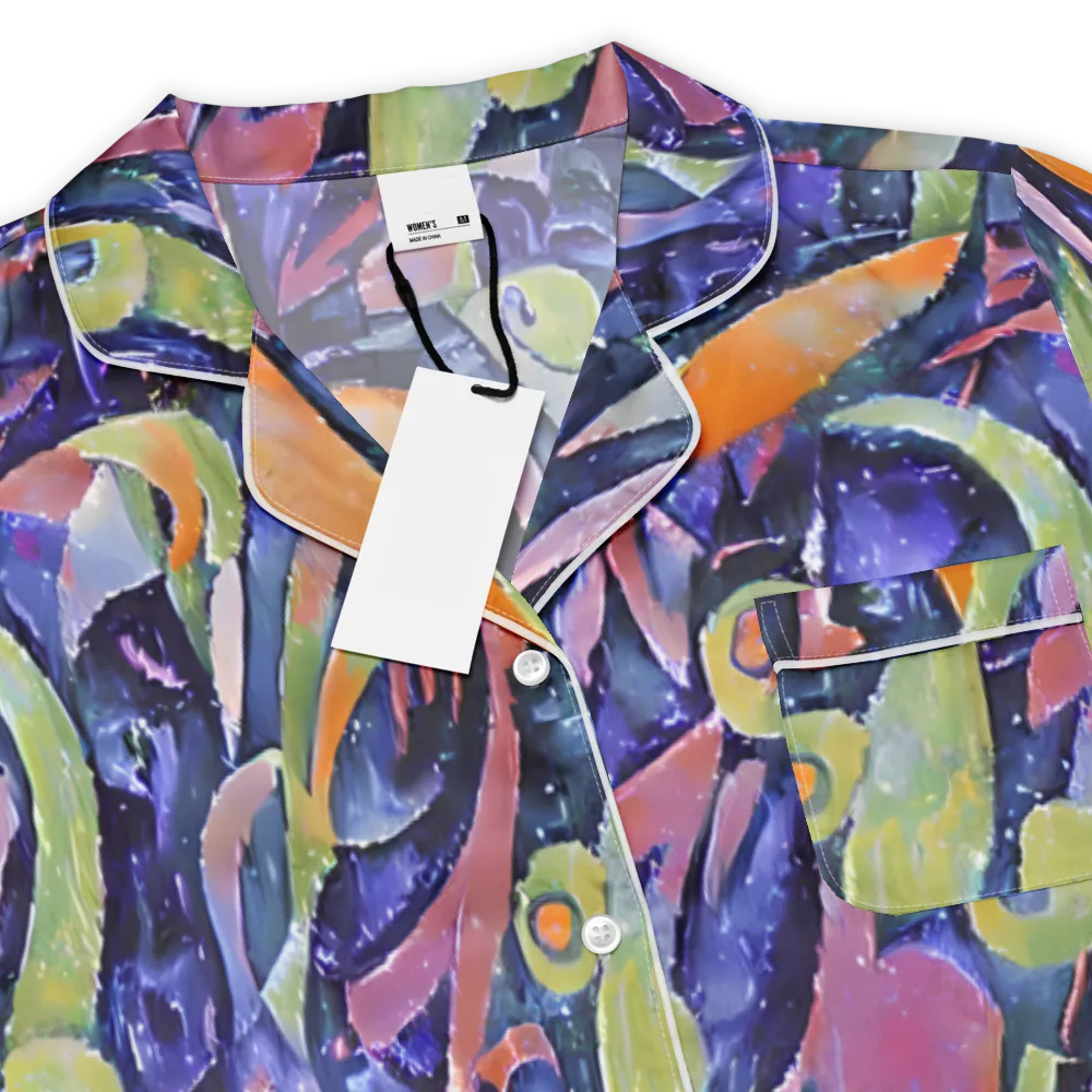 Galactic Brushwork on Women's Short Sleeve Pajama Top — Product details