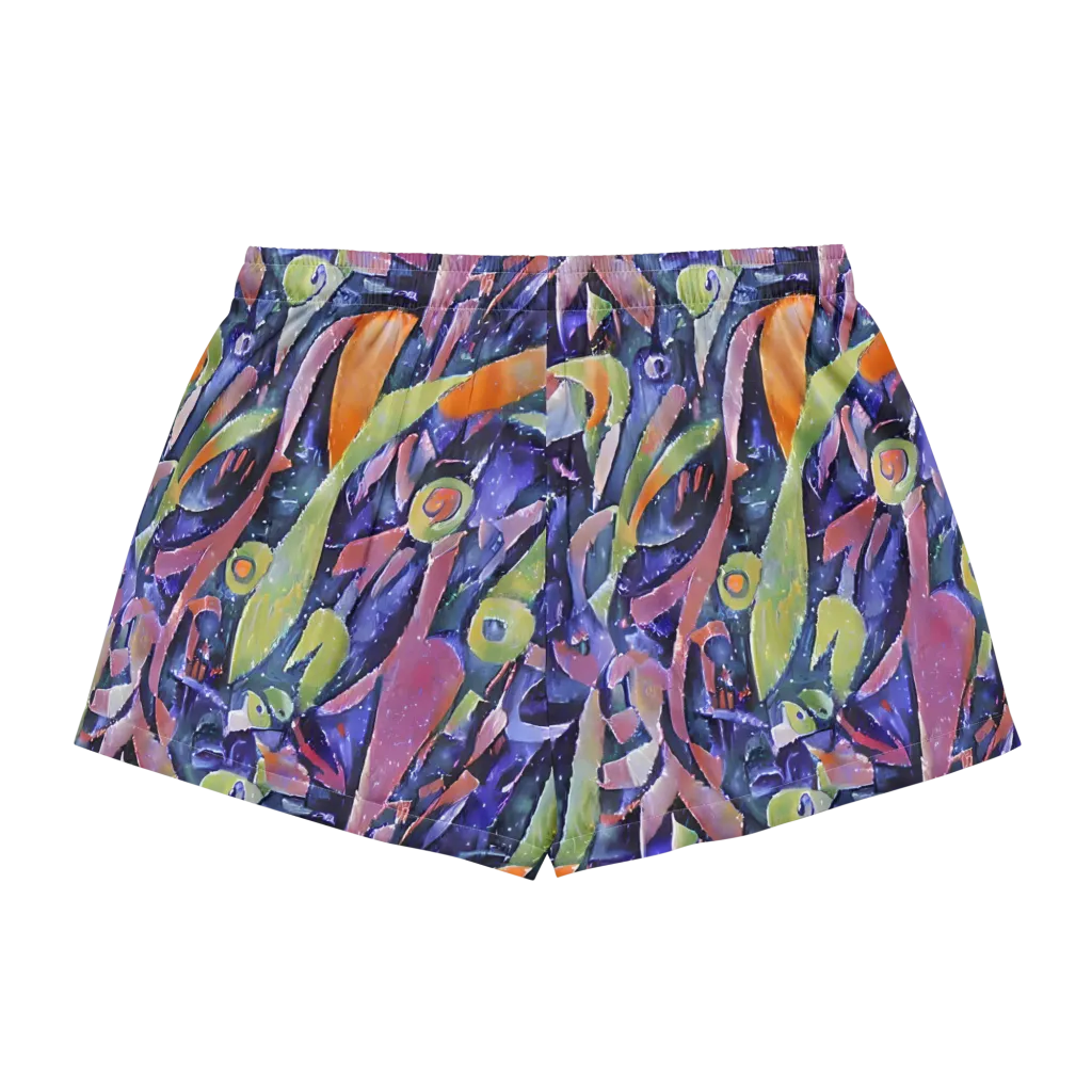 Galactic Brushwork on Women's Pajama Shorts — Back