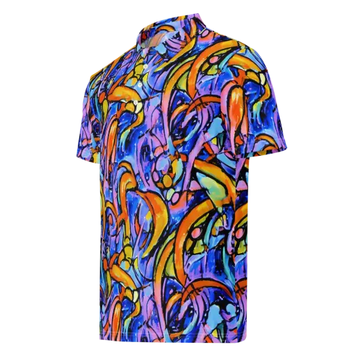 Arcade Lagoon on a Men's Slim Fit Polo Shirt