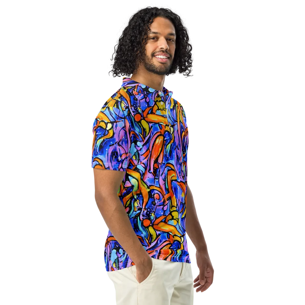 Arcade Lagoon on Men's Slim Fit Polo Shirt — Right Front