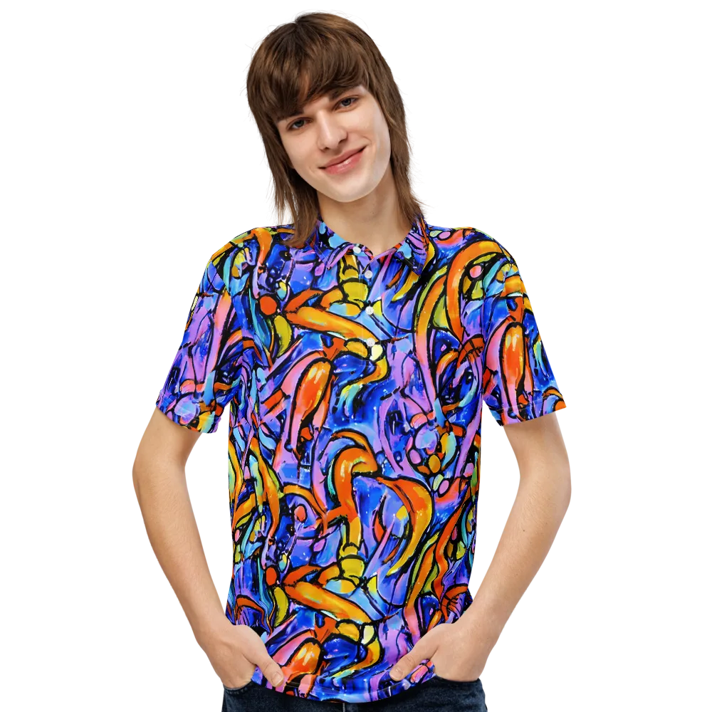 Arcade Lagoon on Men's Slim Fit Polo Shirt — Front