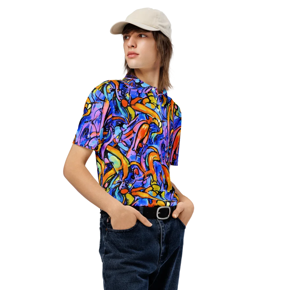 Arcade Lagoon on Men's Slim Fit Polo Shirt — Right Front