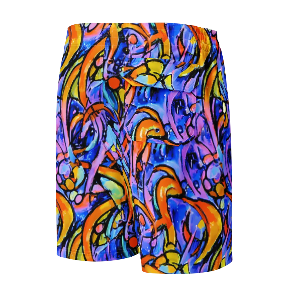 Arcade Lagoon on Men's Board Shorts — Back