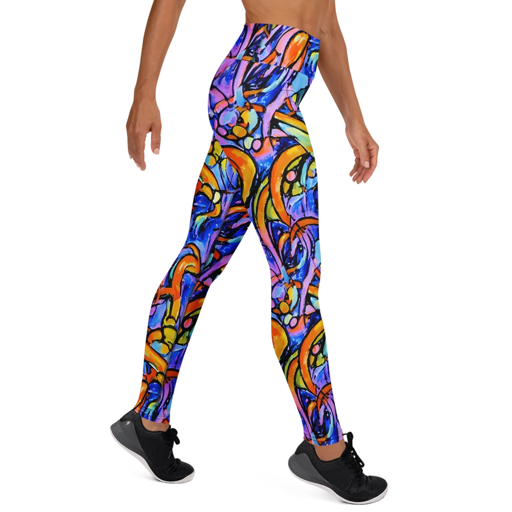Arcade Lagoon on Yoga Leggings — Right
