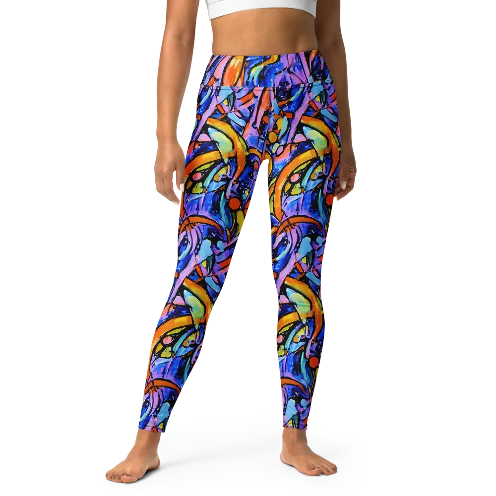Arcade Lagoon on Yoga Leggings — Front