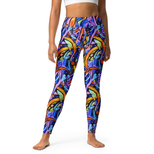 Arcade Lagoon on a Yoga Leggings