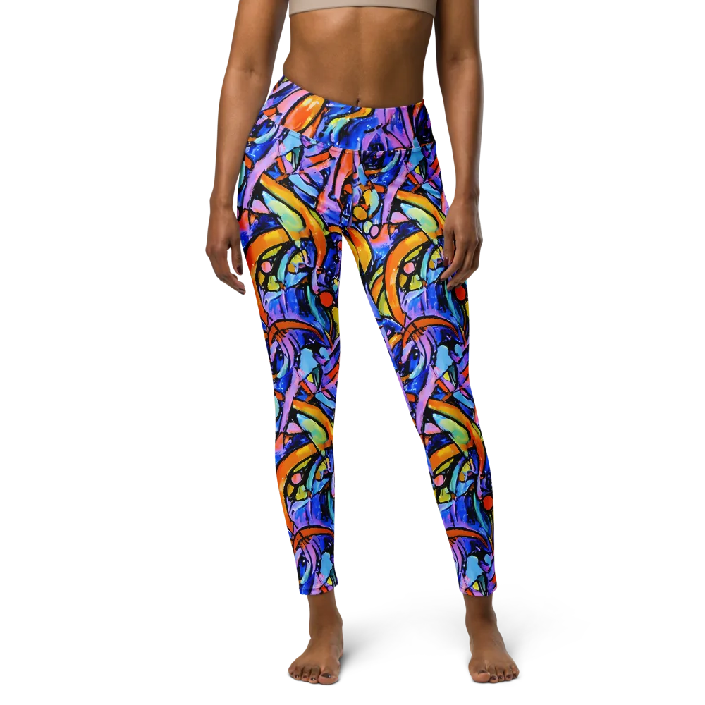 Arcade Lagoon on Yoga Leggings — Front