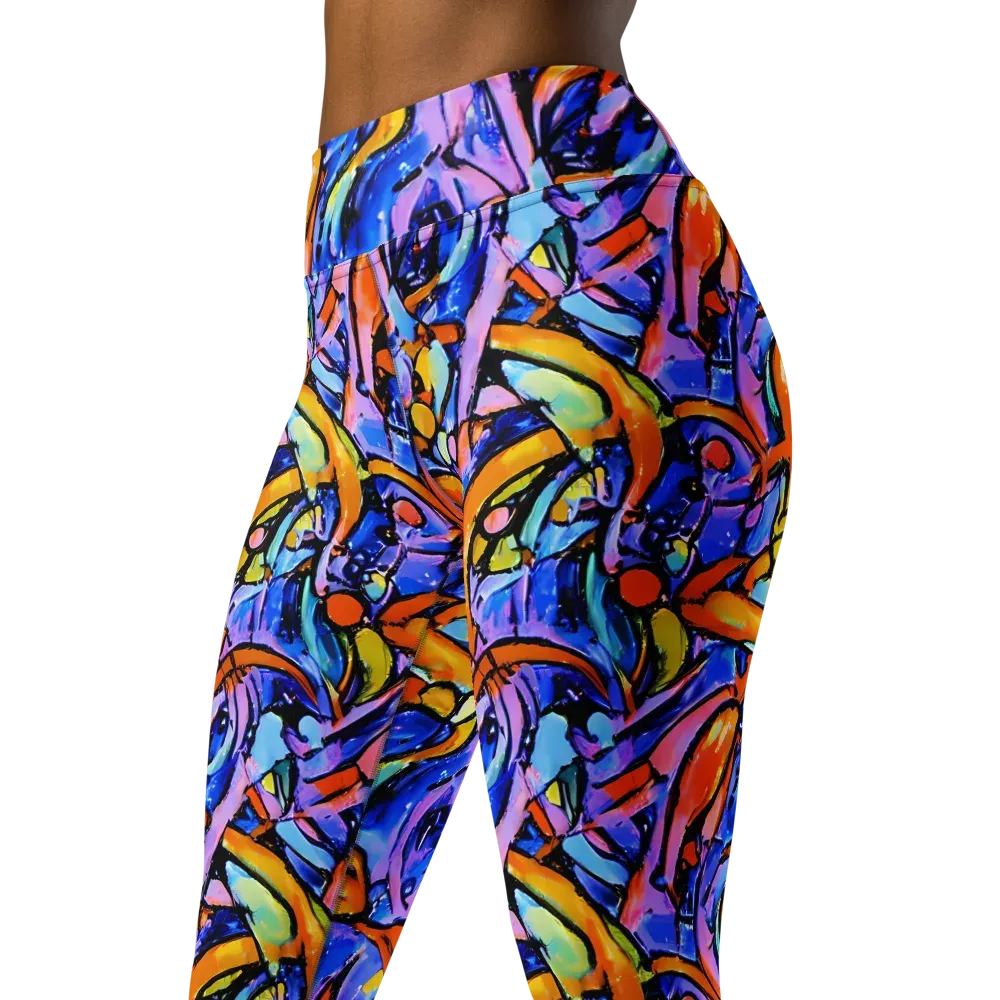 Arcade Lagoon on Yoga Leggings — Left Front