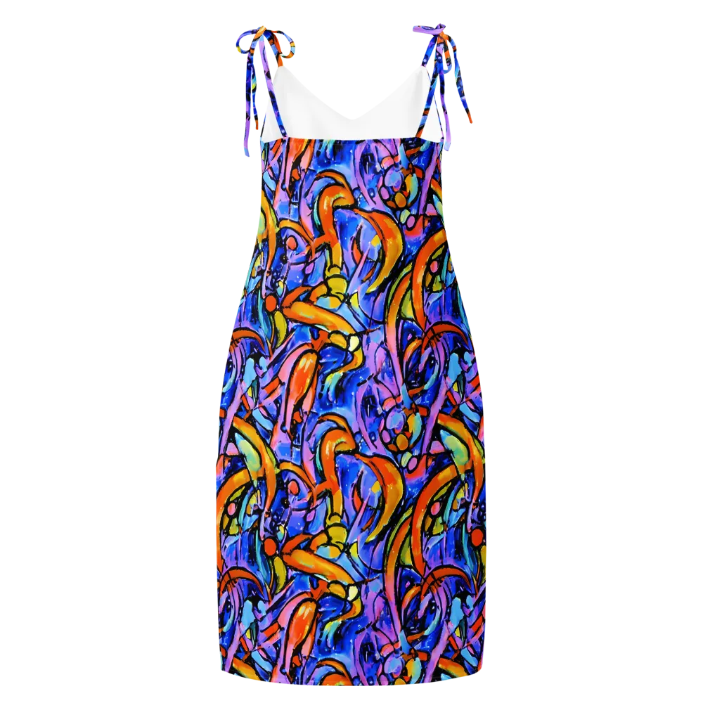 Arcade Lagoon on Slip Dress — Back