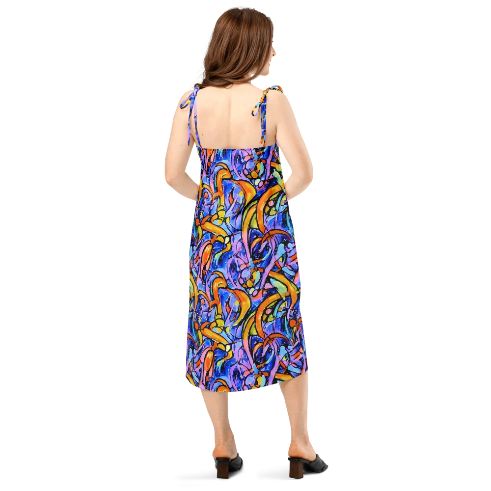 Arcade Lagoon on Slip Dress — Back