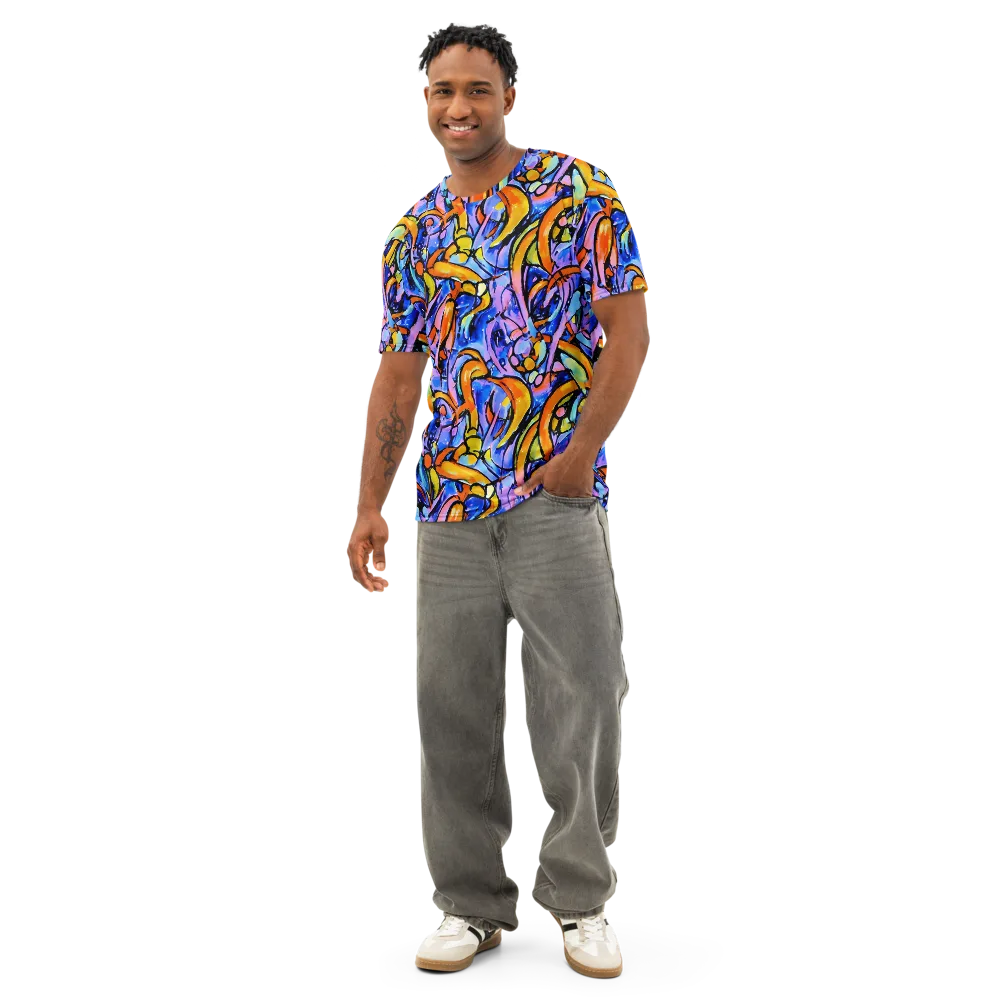 Arcade Lagoon on Men's Cotton Crew Neck T-Shirt — Front