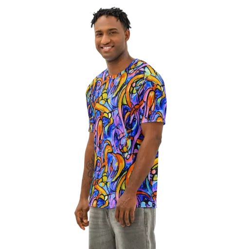 Arcade Lagoon on a Men's Cotton Crew Neck T-Shirt