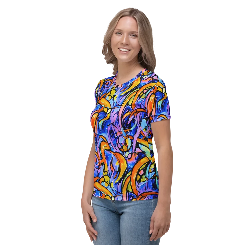 Arcade Lagoon on Women's Crew Neck T-Shirt — Left