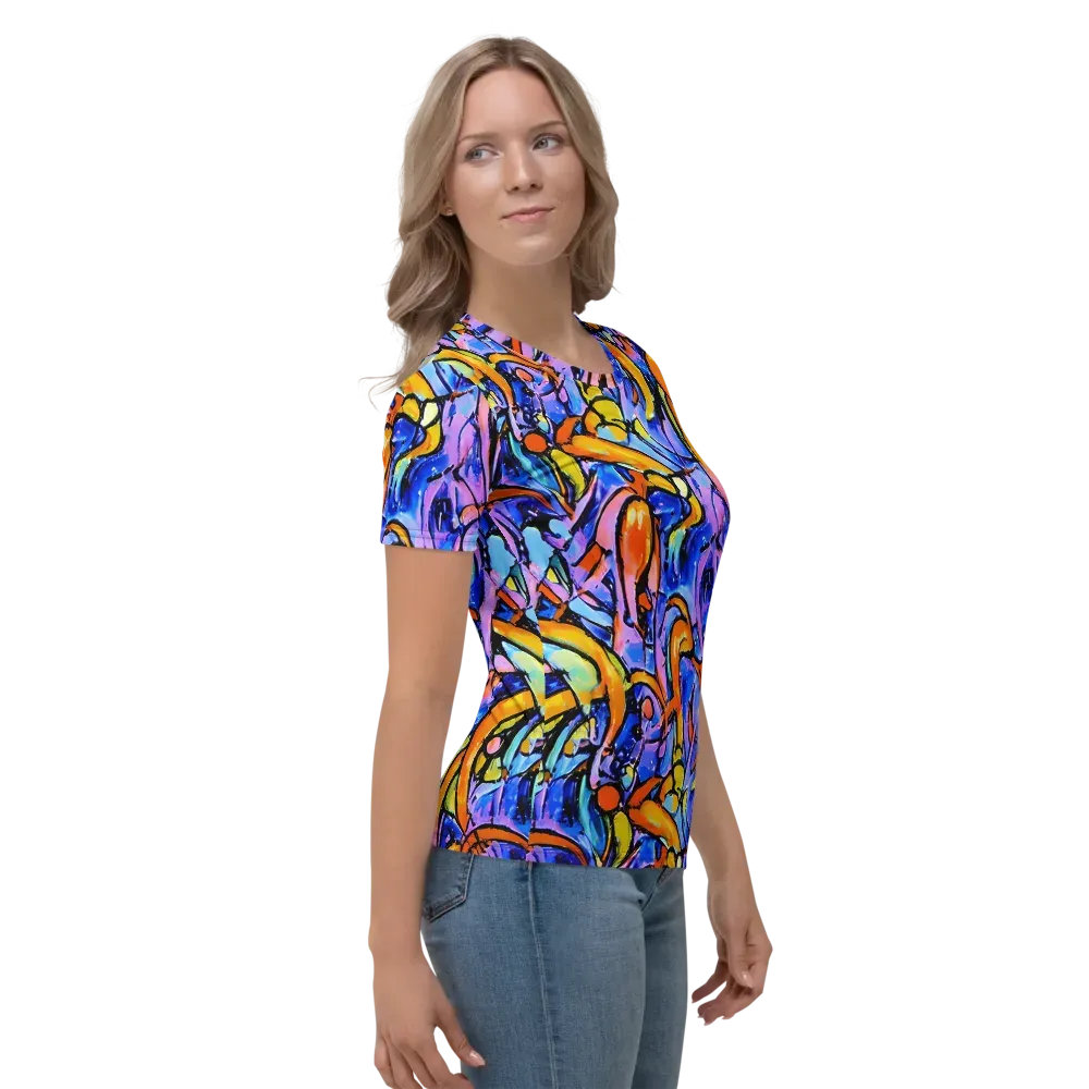 Arcade Lagoon on Women's Crew Neck T-Shirt — Right