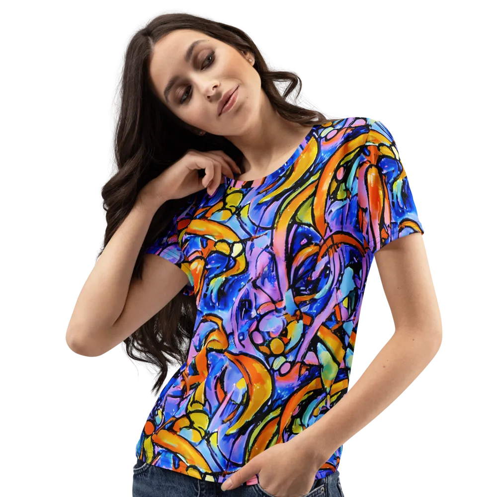 Arcade Lagoon on Women's Crew Neck T-Shirt — Left Front