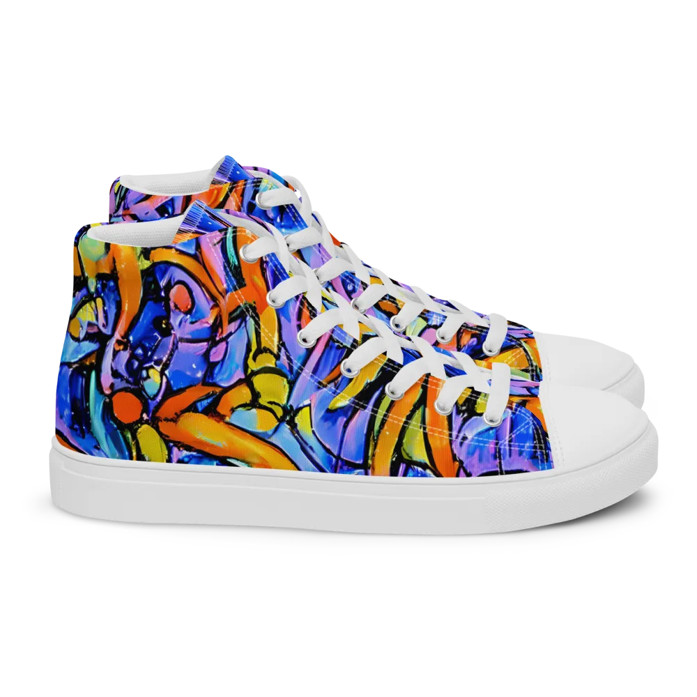 Arcade Lagoon on Women's High Top Canvas Shoes — Right